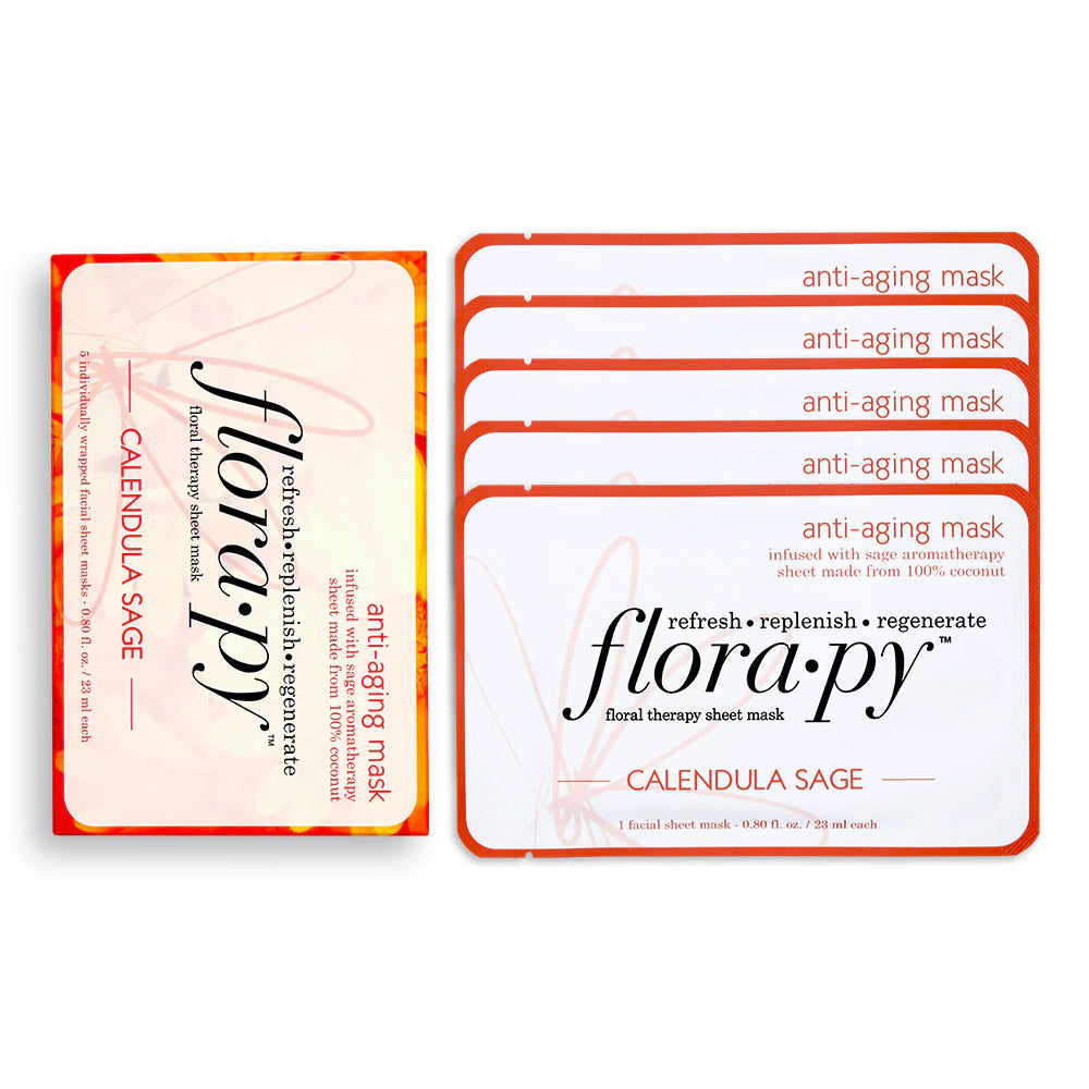 Anti-aging Aromatherapy Sheet Masks, Calendula Sage