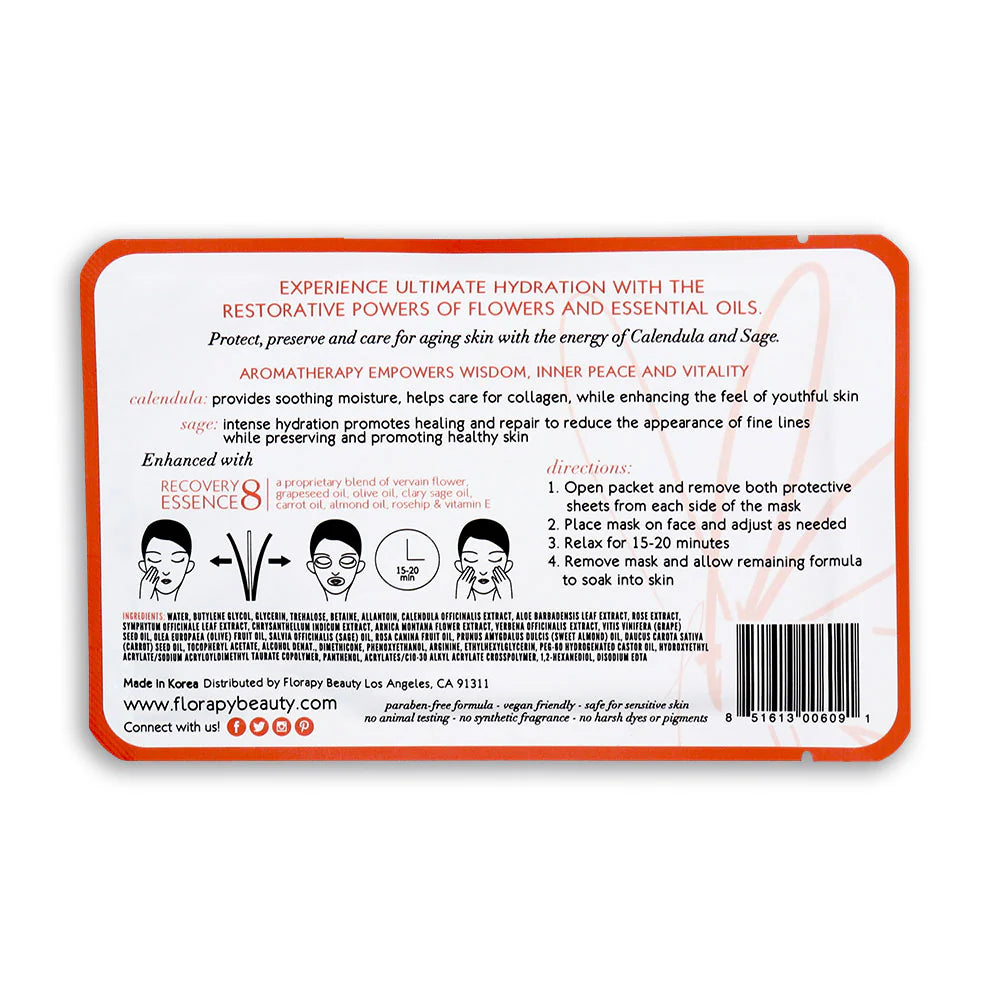 Anti-aging Aromatherapy Sheet Masks, Calendula Sage