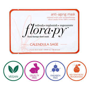 Anti-aging Aromatherapy Sheet Masks, Calendula Sage